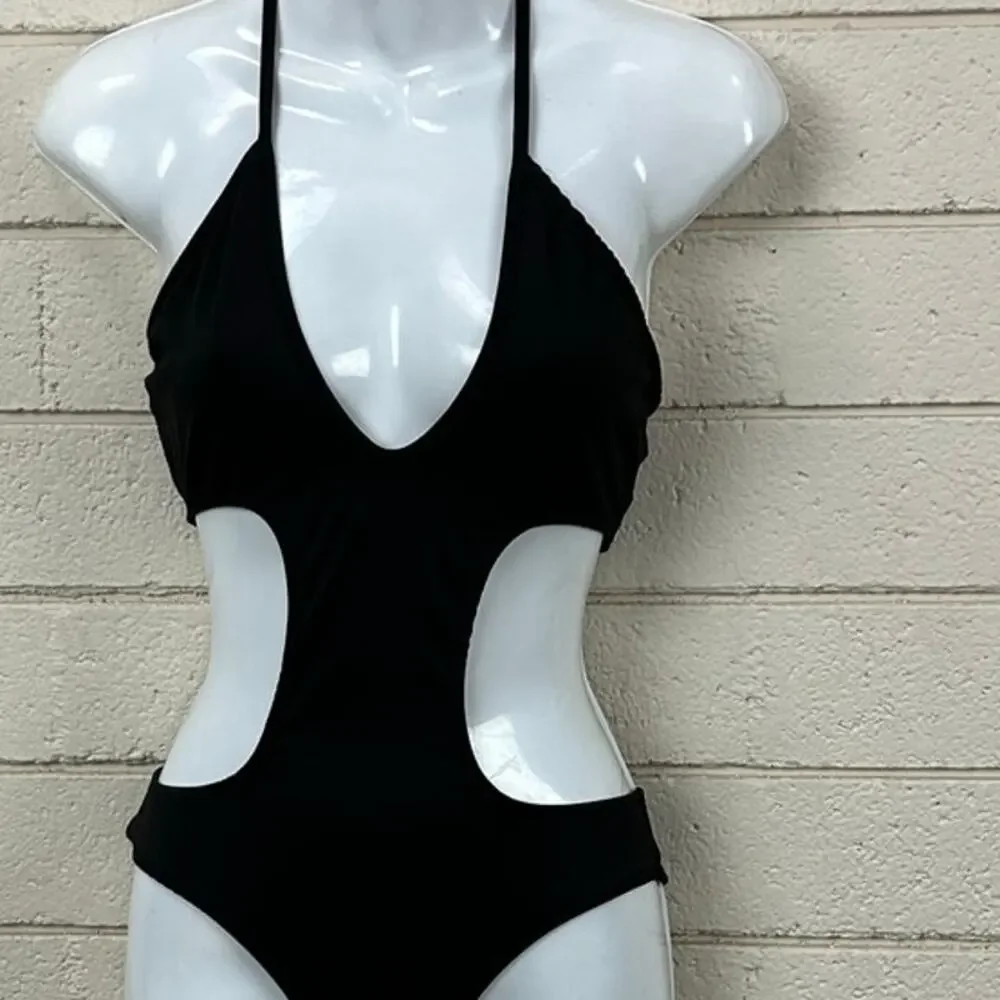 Edikted Black Cut Out Bodysuit size S - Picture 5 of 8